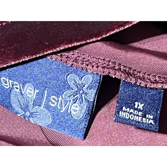 Susan Graver Velvet Turtleneck Womens 1X Purple Burgundy Long Sleeve Pullover - Picture 11 of 13